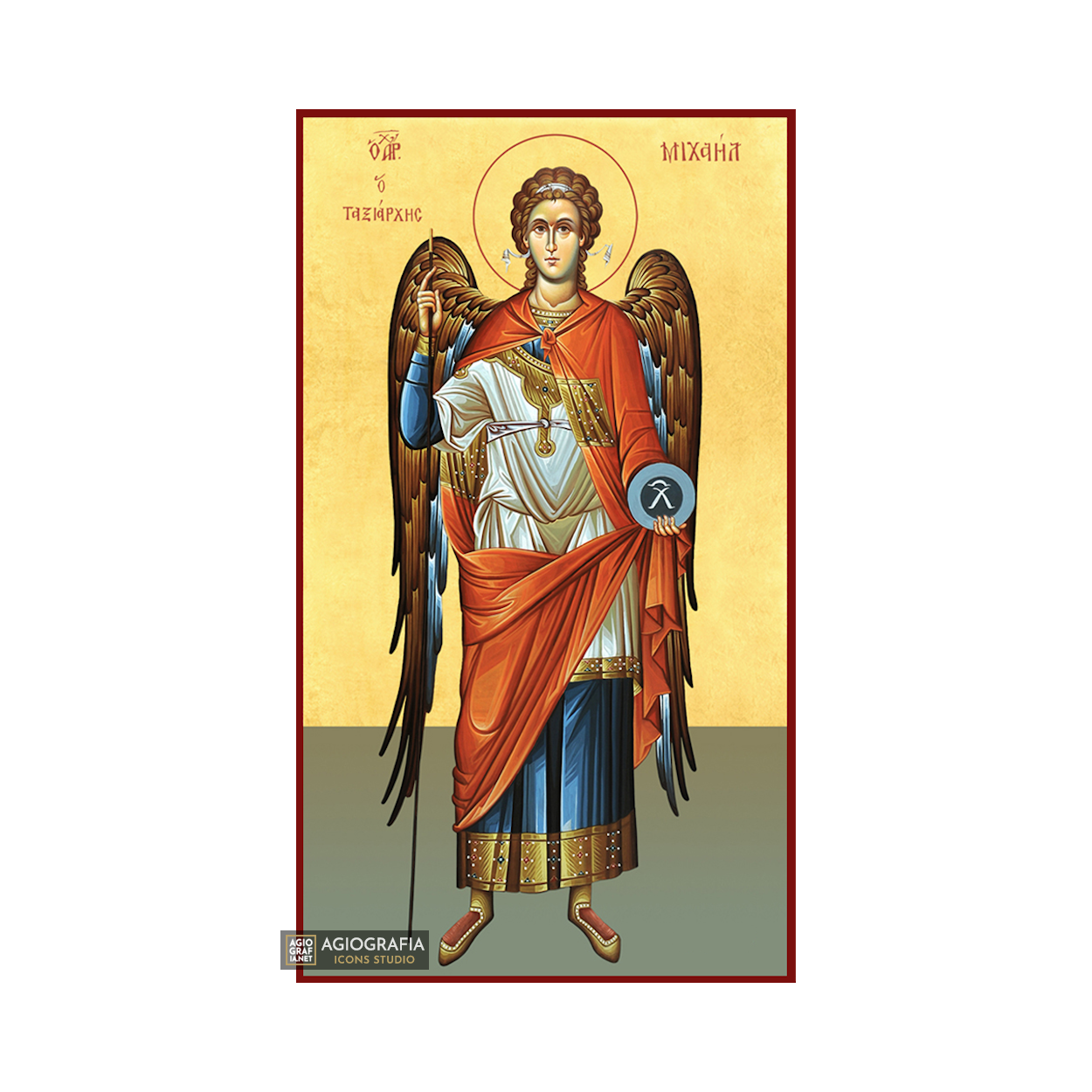 22k Archangel Michael - Gold Leaf Christian Orthodox Icon
