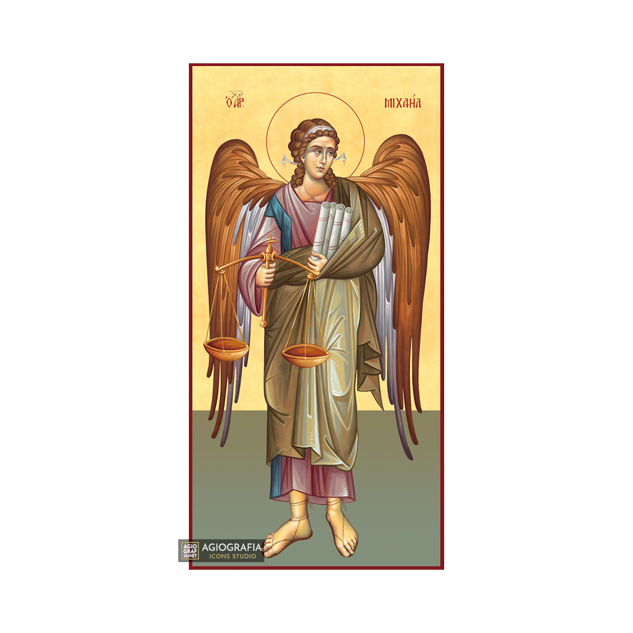 22k Archangel Michael - Gold Leaf Christian Orthodox Icon