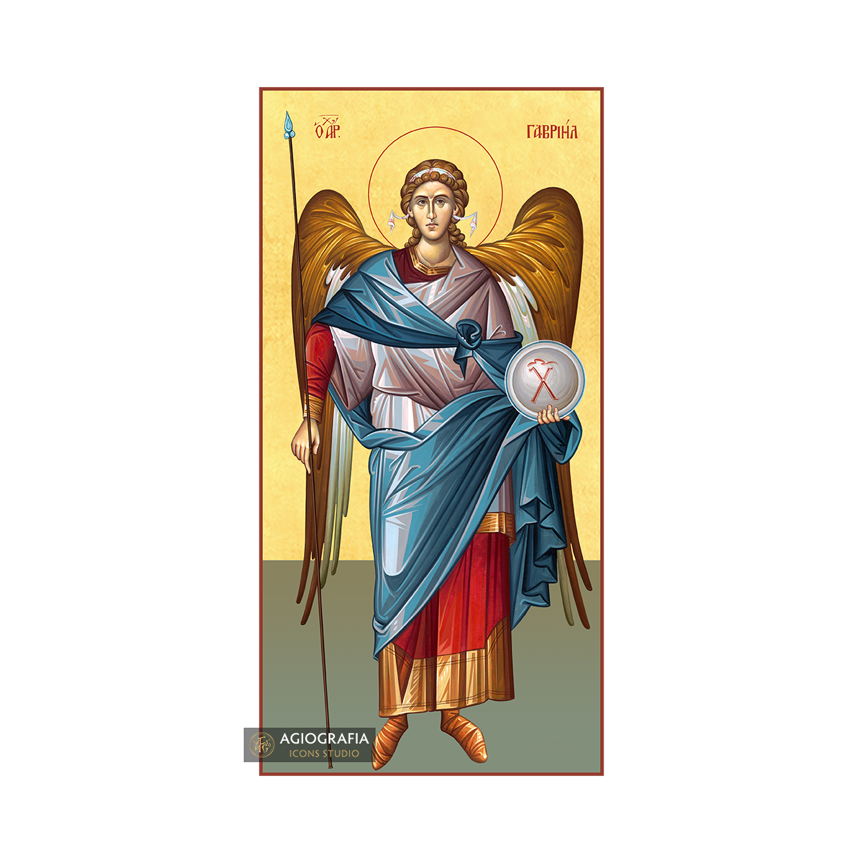 22k Archangel Gabriel - Gold Leaf Christian Orthodox Icon