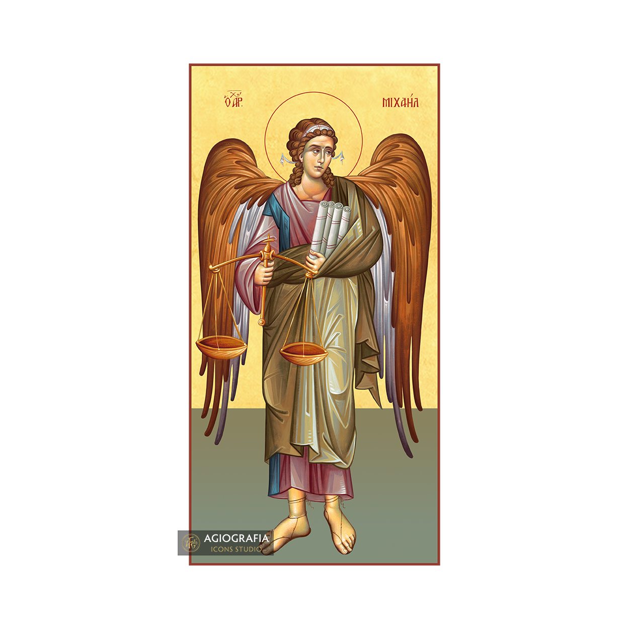 22k Archangel Michael - Gold Leaf Christian Orthodox Icon