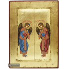 Archangels Michael & Gabriel Orthodox Icon with Aged Gold Leaf