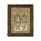 Archangels Michael and Gabriel Pure Silver and 24k Gold Plated Icon