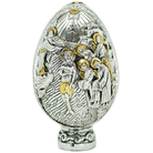 Jesus Christ's Nativity and Baptism Pure Silver and 24k Gold Plated Egg