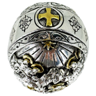 Jesus Christ's Nativity and Baptism Pure Silver and 24k Gold Plated Egg