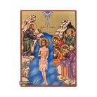 Baptism of the Lord Gold Print Orthodox Icon with Aged Gold Foil