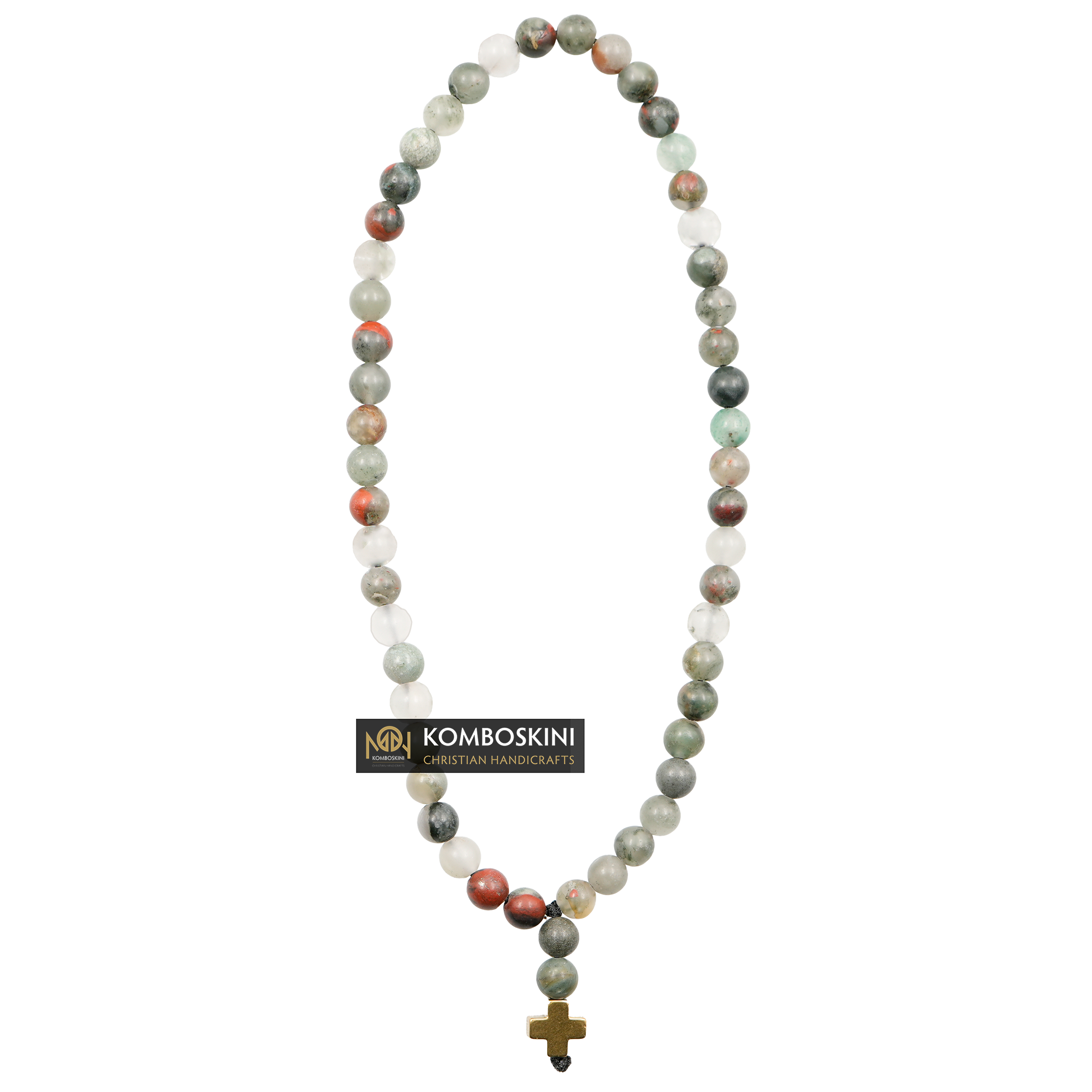 Prayer Rope of Blood Stone Semi-Precious Stones with 33 knots