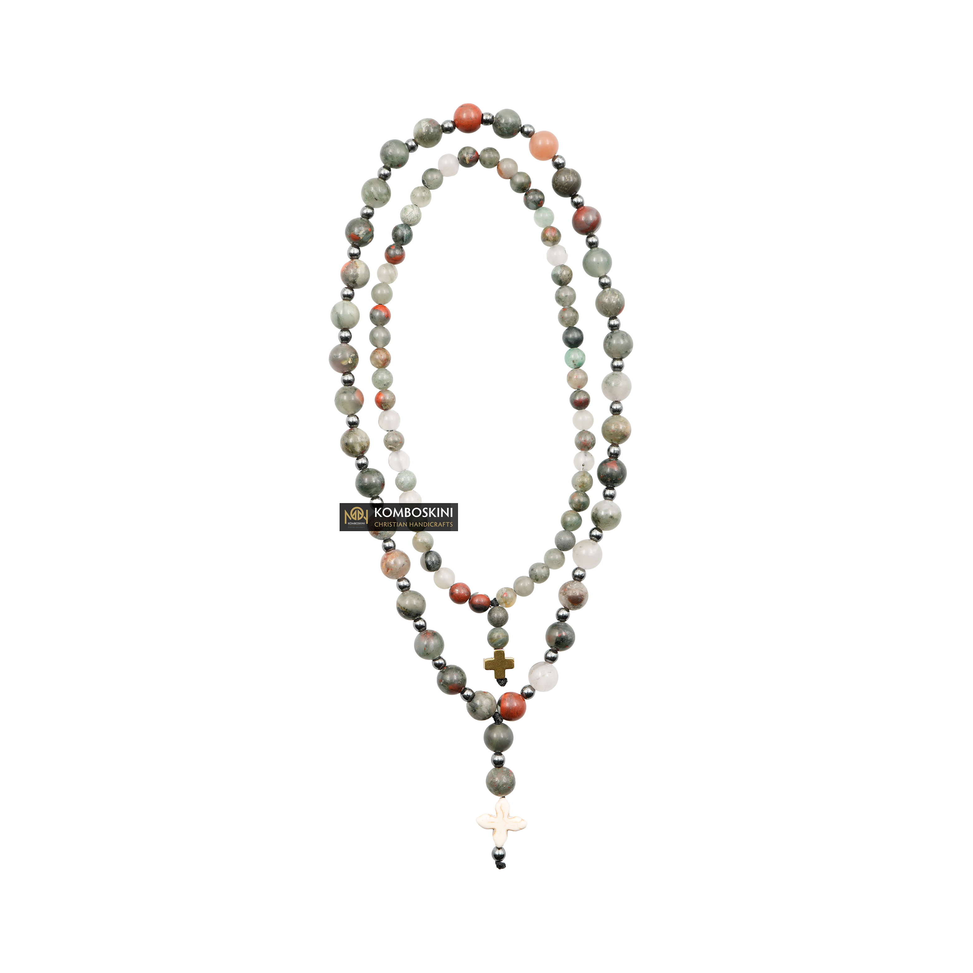 Prayer Ropes Set of Blood Stone Semi-Precious Stones with 33 and 50 knots