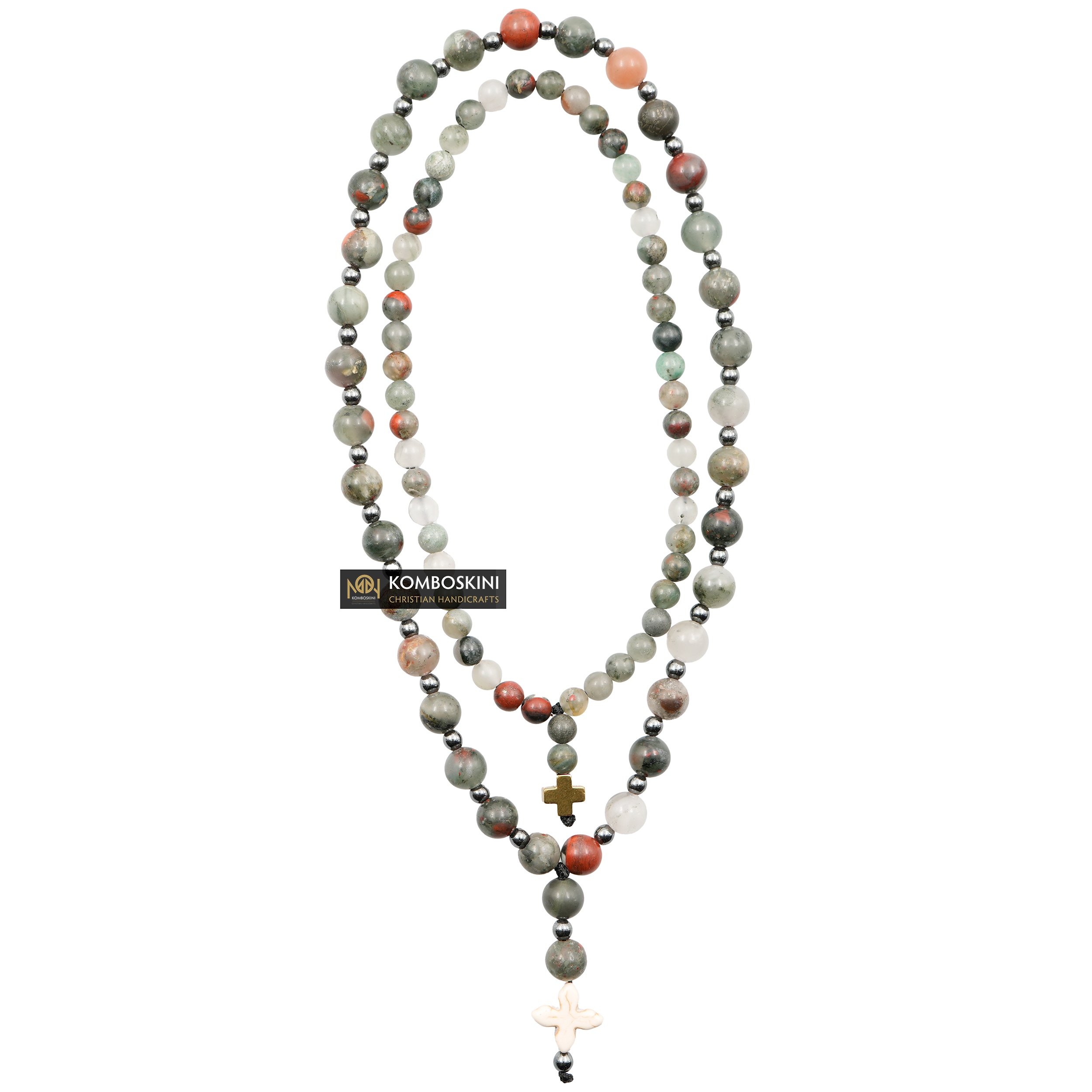 Prayer Ropes Set of Blood Stone Semi-Precious Stones with 33 and 50 knots