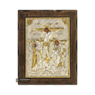 Crucifixion of The Lord Pure Silver and 24k Gold Plated Orthodox Icon