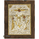 Crucifixion of The Lord Pure Silver and 24k Gold Plated Orthodox Icon