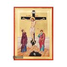 Crucifixion of The Lord Byzantine Orthodox Wood Icon with Gold Leaf