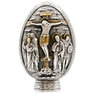 Jesus Christ's Crucifixion and Resurrection Pure Silver and 24k Gold Plated Egg