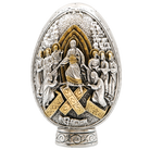 Jesus Christ's Crucifixion and Resurrection Pure Silver and 24k Gold Plated Egg
