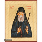 Elder Ephraim of Arizona Handwritten Icon with Gold Leaves