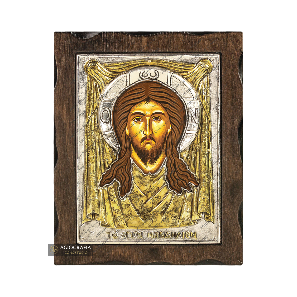 Holy Mandylion (Icon of Edessa) Pure Silver and 24k Gold Plated Icon