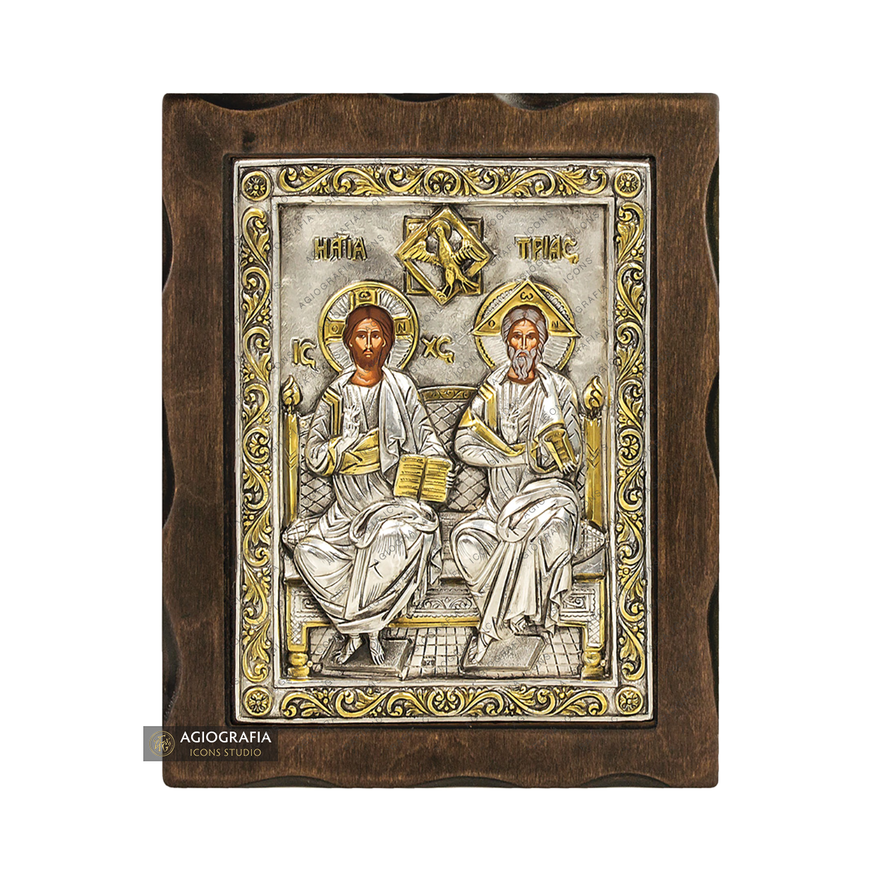 Holy Trinity Pure Silver and 24k Gold Plated Christian Icon
