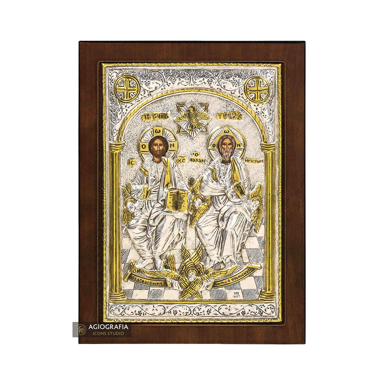 Holy Trinity Christian Orthodox Silver Plated Icon