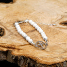 Howlite Platinum & Sterling Silver Christian Woman Bracelet