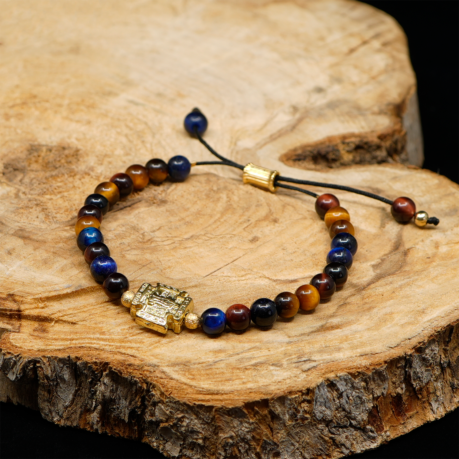 Tiger’s Eye 24k Gold Plated Christian Woman Bracelet