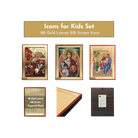 18k Icons for Kids Set - 3 Small Gold Leaf Christian Icons