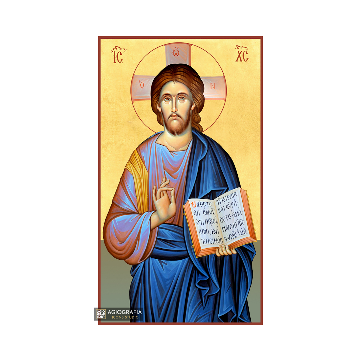 22k Jesus Christ - Gold Leaf Christian Orthodox Icon