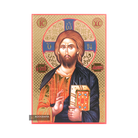 Jesus Christ Icon with Gilding Effect Gold Foil Background