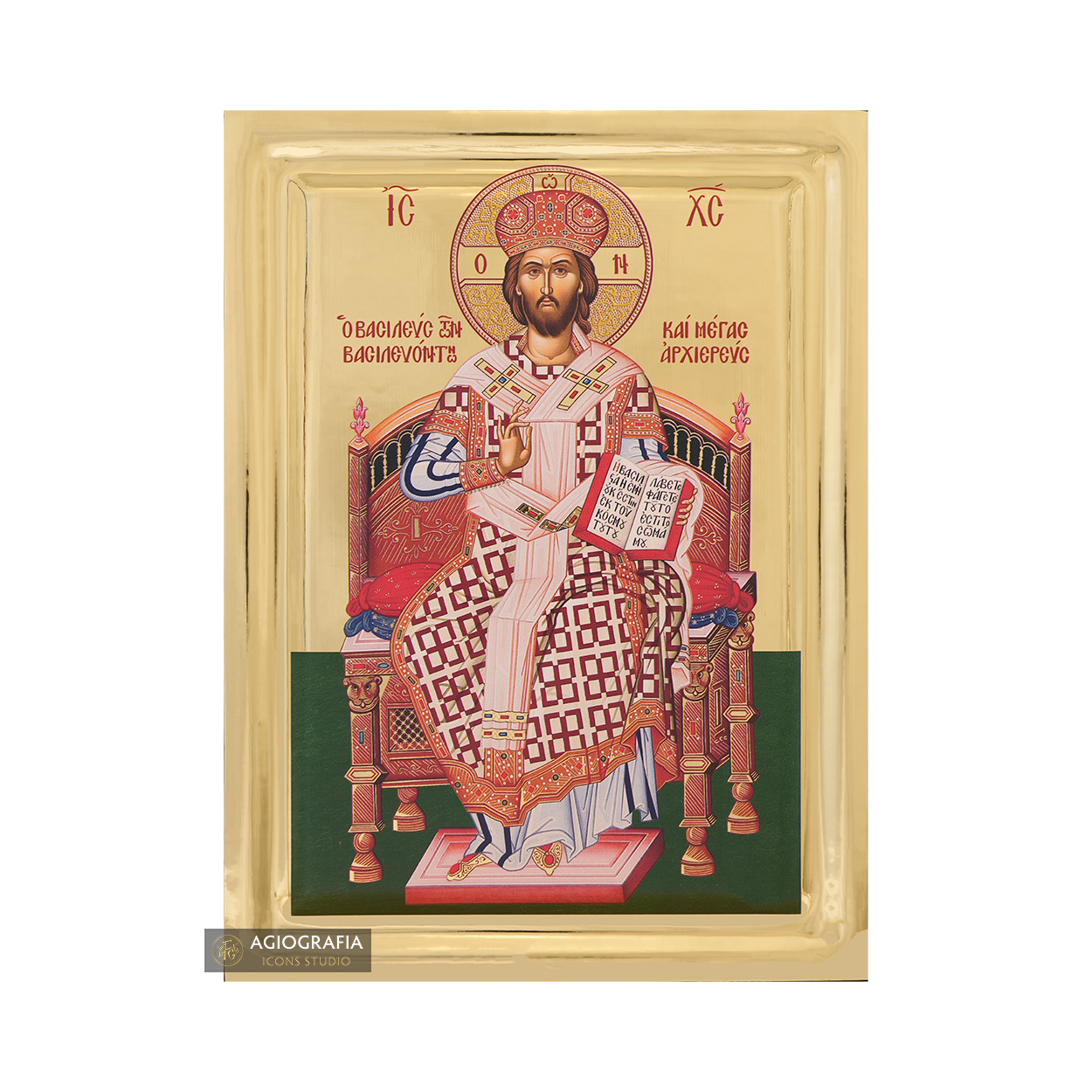 Jesus Christ Great Archbishop Icon with Gilding Effect