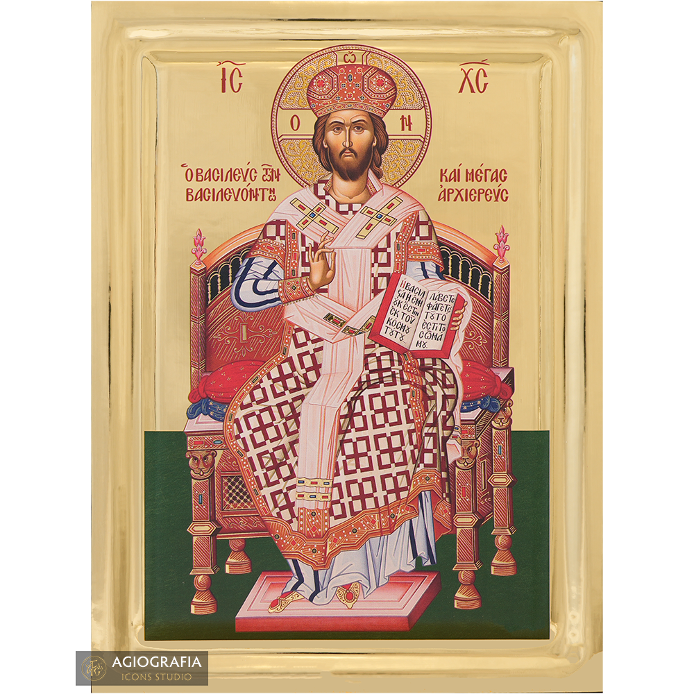 Jesus Christ Great Archbishop Icon with Gilding Effect