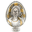 Jesus Christ - Virgin Mary Pure Silver and 24k Gold Plated Egg