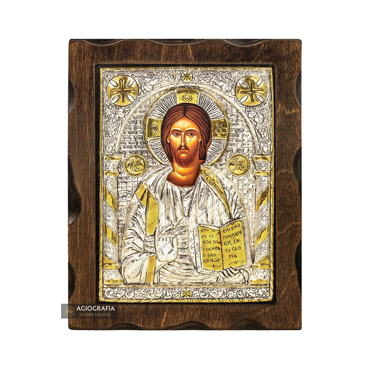 Jesus Christ Pure Silver and 24k Gold Plated Christian Icon