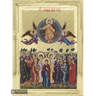 Ascension of the Lord Greek Orthodox Icon on Wood with Gilding Effect