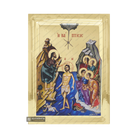 Baptism of the Lord (Epiphany) Orthodox Icon with Gilding Effect
