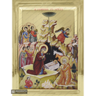 Nativity of the Lord Byzantine Orthodox Wood Icon with Gilding Effect