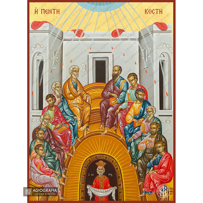 22k Pentecost - Exclusive Mt Athos Gold Leaf Orthodox Icon