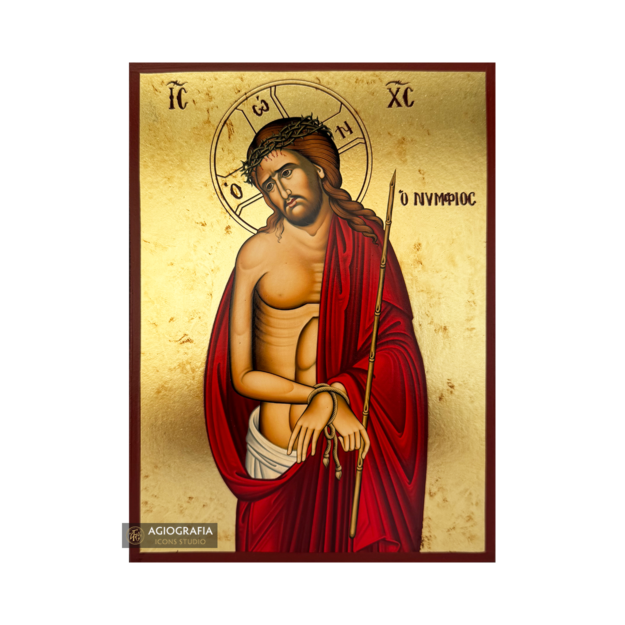 Jesus Christ The Bridegroom Gold Print Icon on Aged Gold Foil