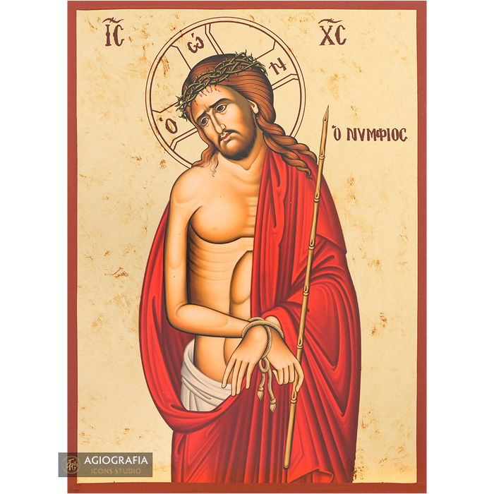 Jésus-Christ l'Époux icône en impression or sur feuille d'or vieillie