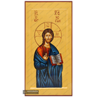 24k Jesus Christ The One Who Blesses Handwritten Icon with Gold Leaves