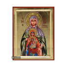 18k Virgin Mary Ancestors St Anne St Maria Greek Icon with Gold Leaf