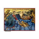 Jesus Christ Walking on the Water Gold Print Greek Icon with Aged Gold Foil