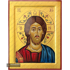 24k Jesus Christ Handwritten Icon with Gold Leaves