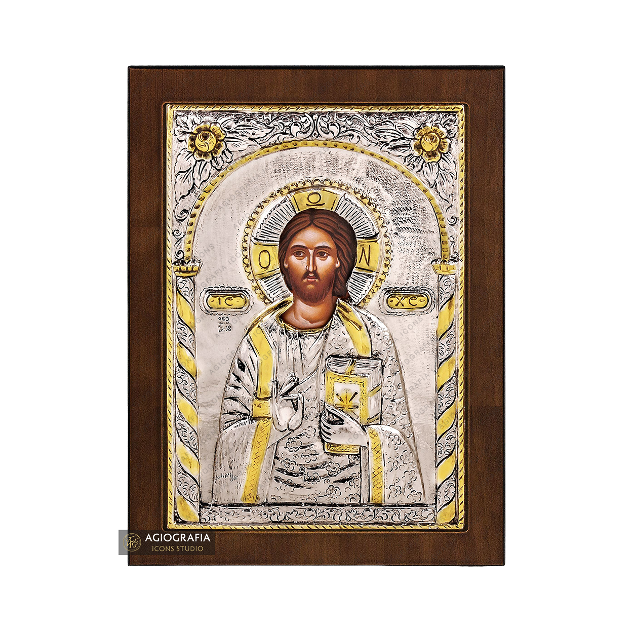 Jesus Christ Christian Orthodox Silver Plated Icon