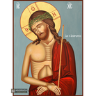 Jesus Christ Bridegroom Christian Icon with Blue Background
