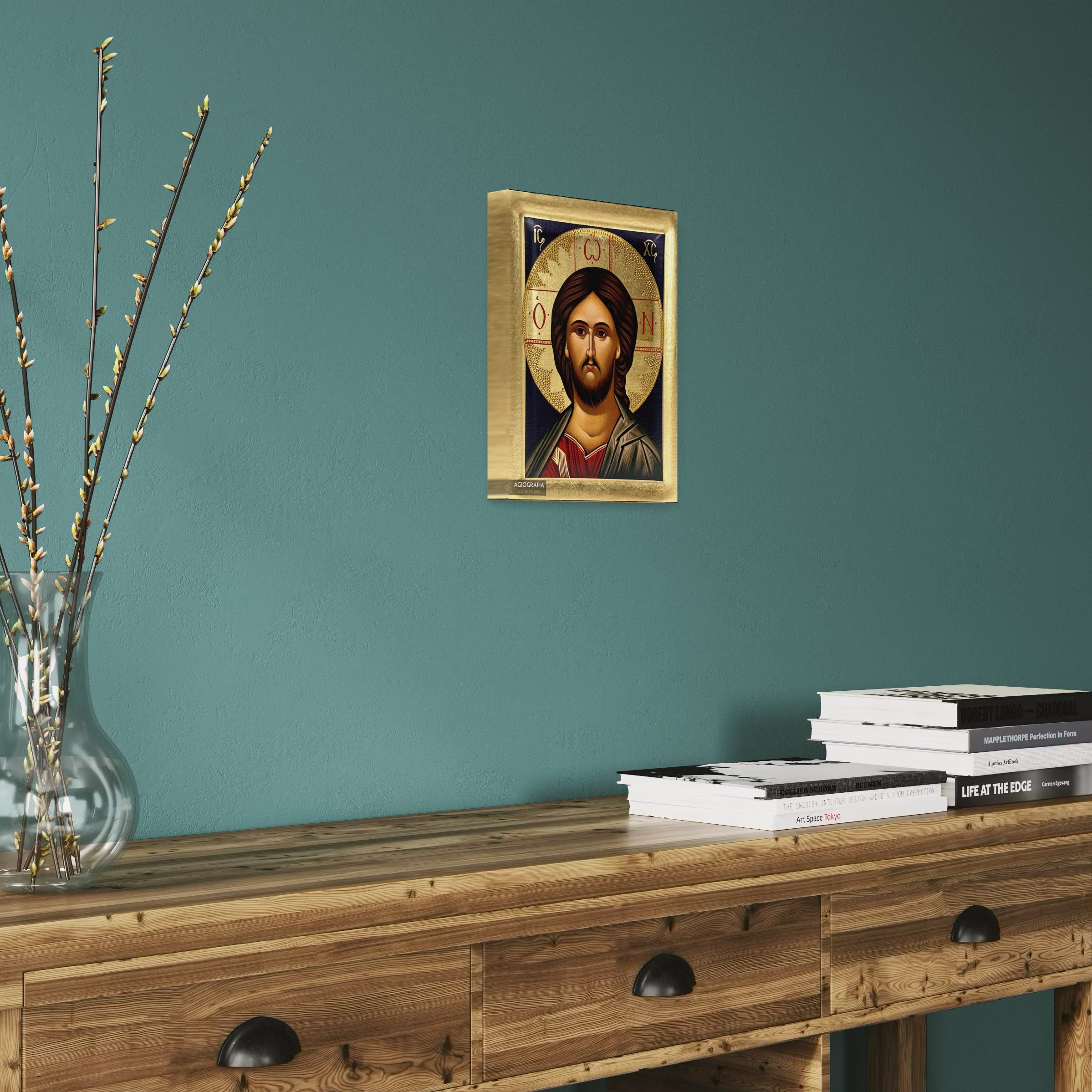 Byzantinische Silber-Ikone Jesus Christus – Griechische Handarbeit, 9 X 7 Cm, Orthodoxe Ikone Als Geschenk