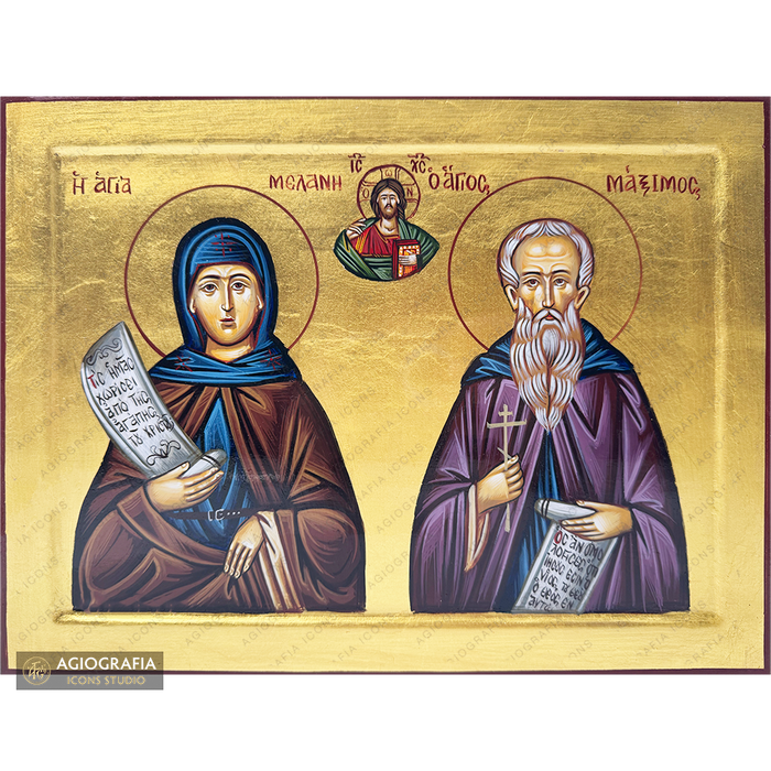 Gesù Cristo con Santi Massimo e Melania [Fatto a mano]