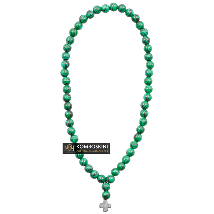 Prayer Rope of Malachite Semi-Precious Stones with 33 knots