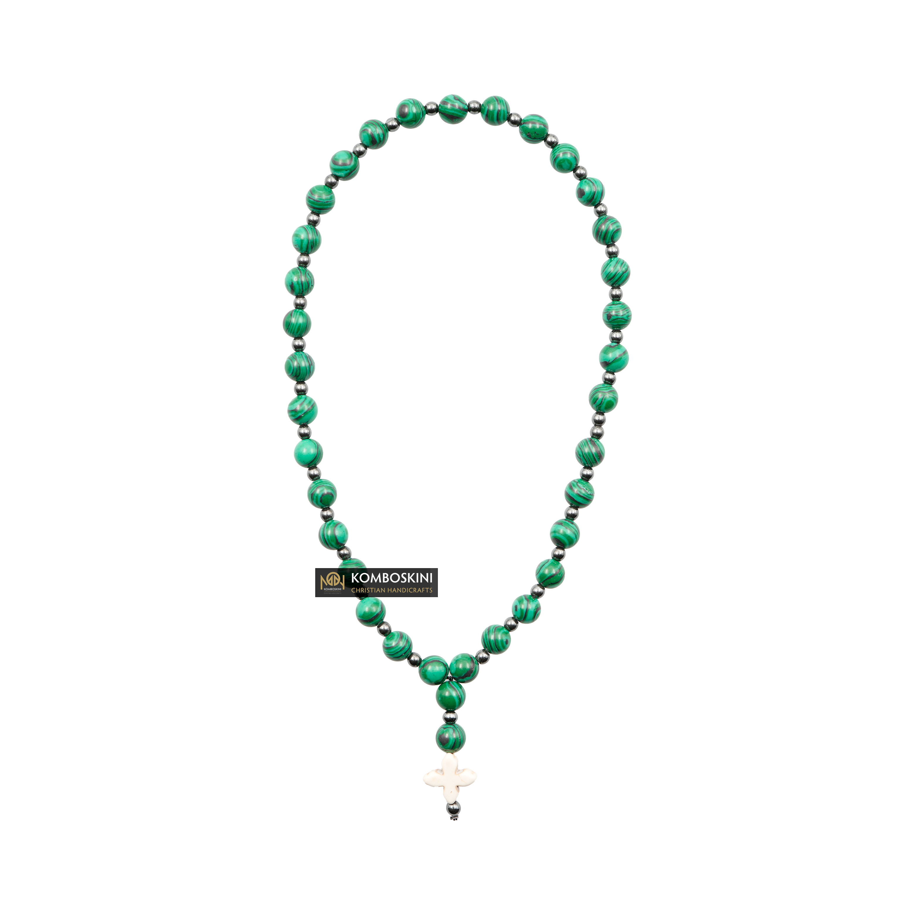 Prayer Rope of Malachite Semi-Precious Stones with 50 knots