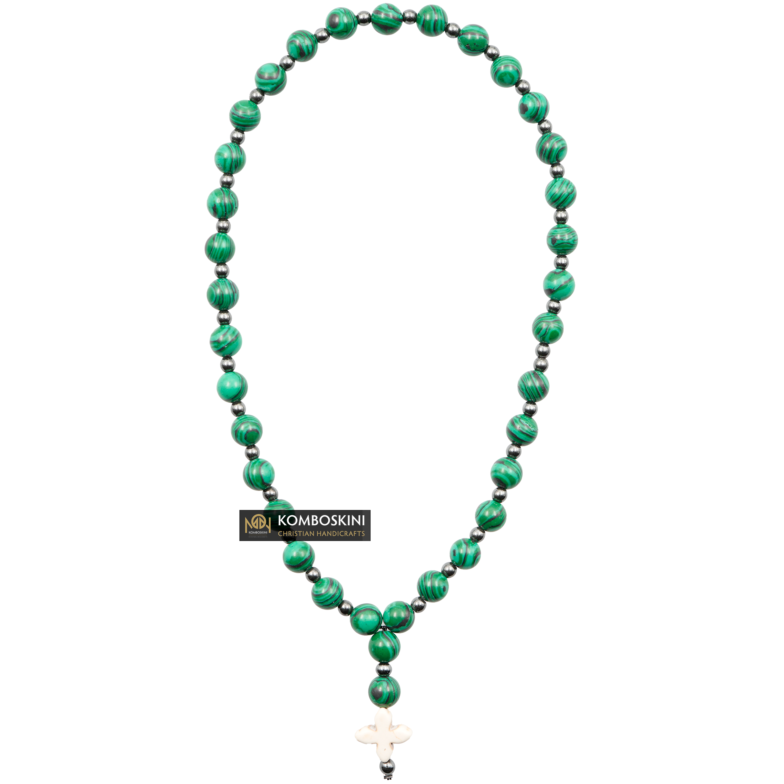 Prayer Rope of Malachite Semi-Precious Stones with 50 knots