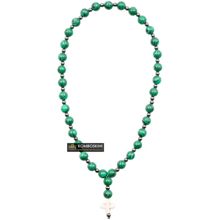 Prayer Rope of Malachite Semi-Precious Stones with 50 knots