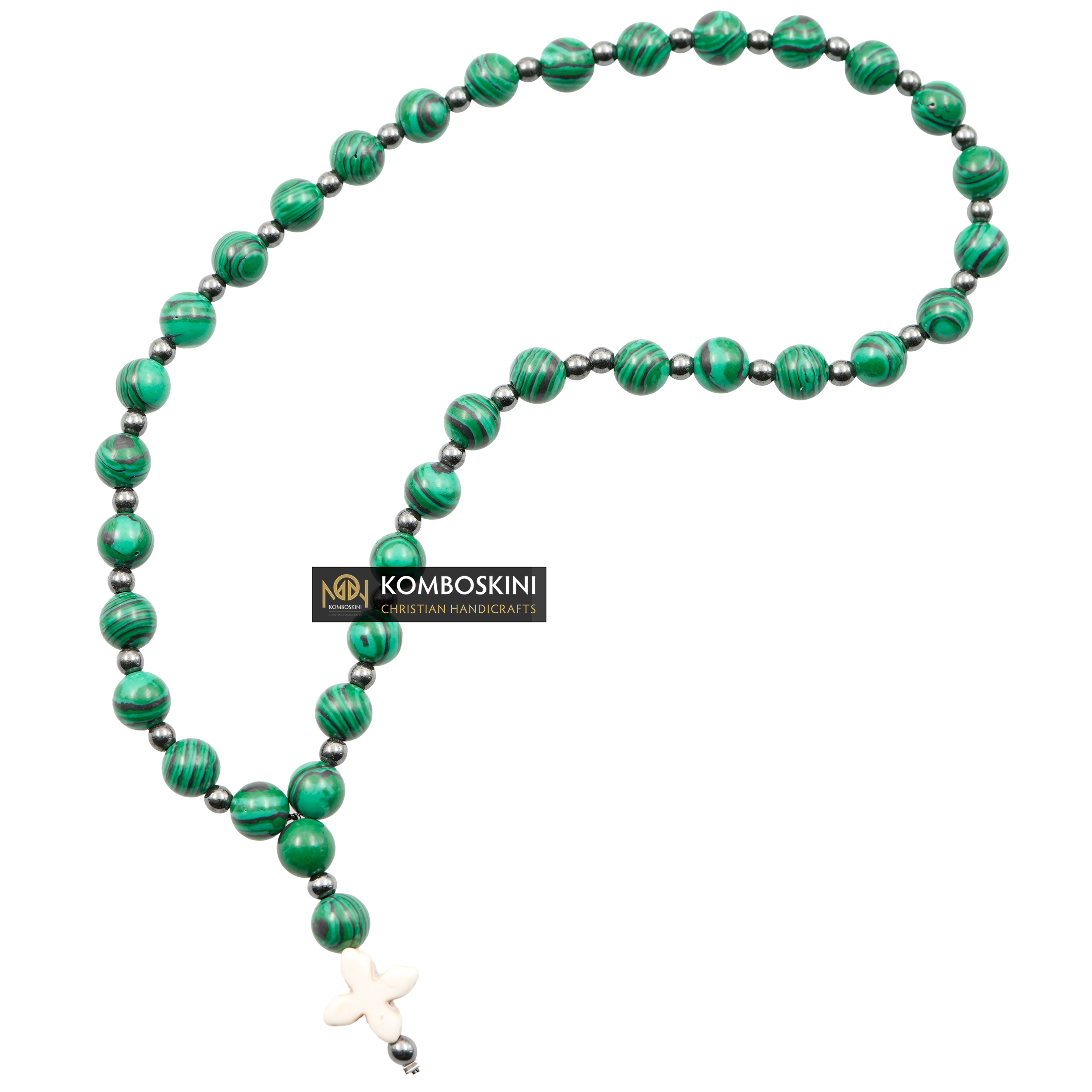Prayer Rope of Malachite Semi-Precious Stones with 50 knots
