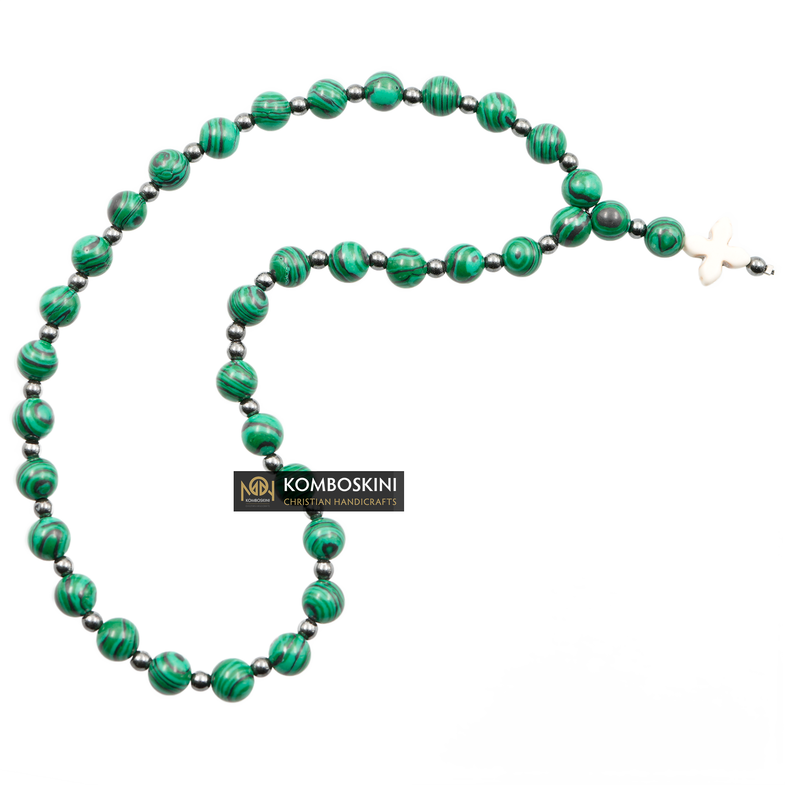 Prayer Rope of Malachite Semi-Precious Stones with 50 knots